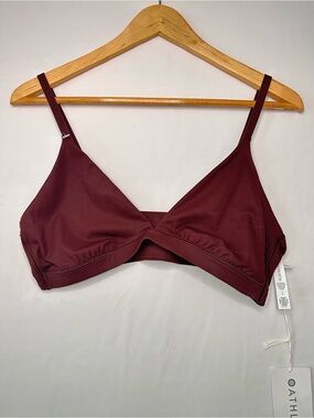 Athleta Burgundy Twist Front Bralette